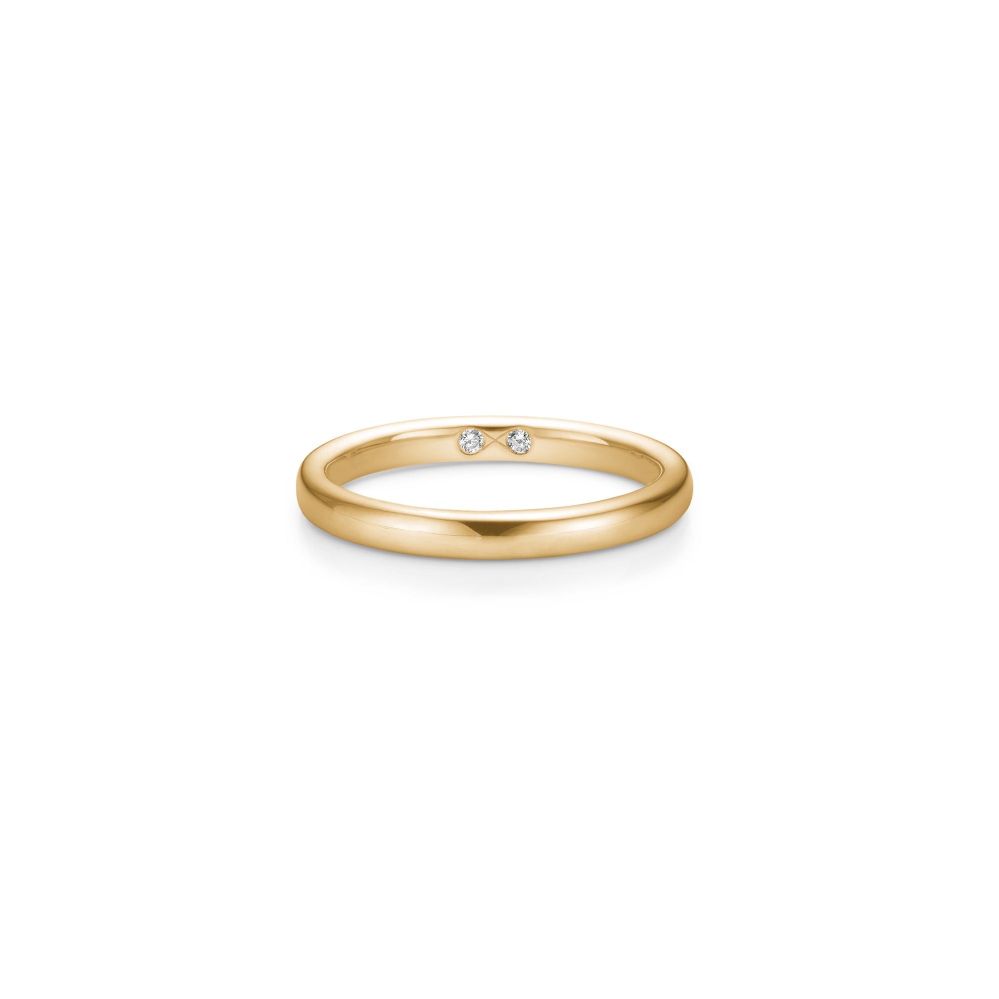 Eternity Ring i 18K guld med to diamanter i evighedssymbol
