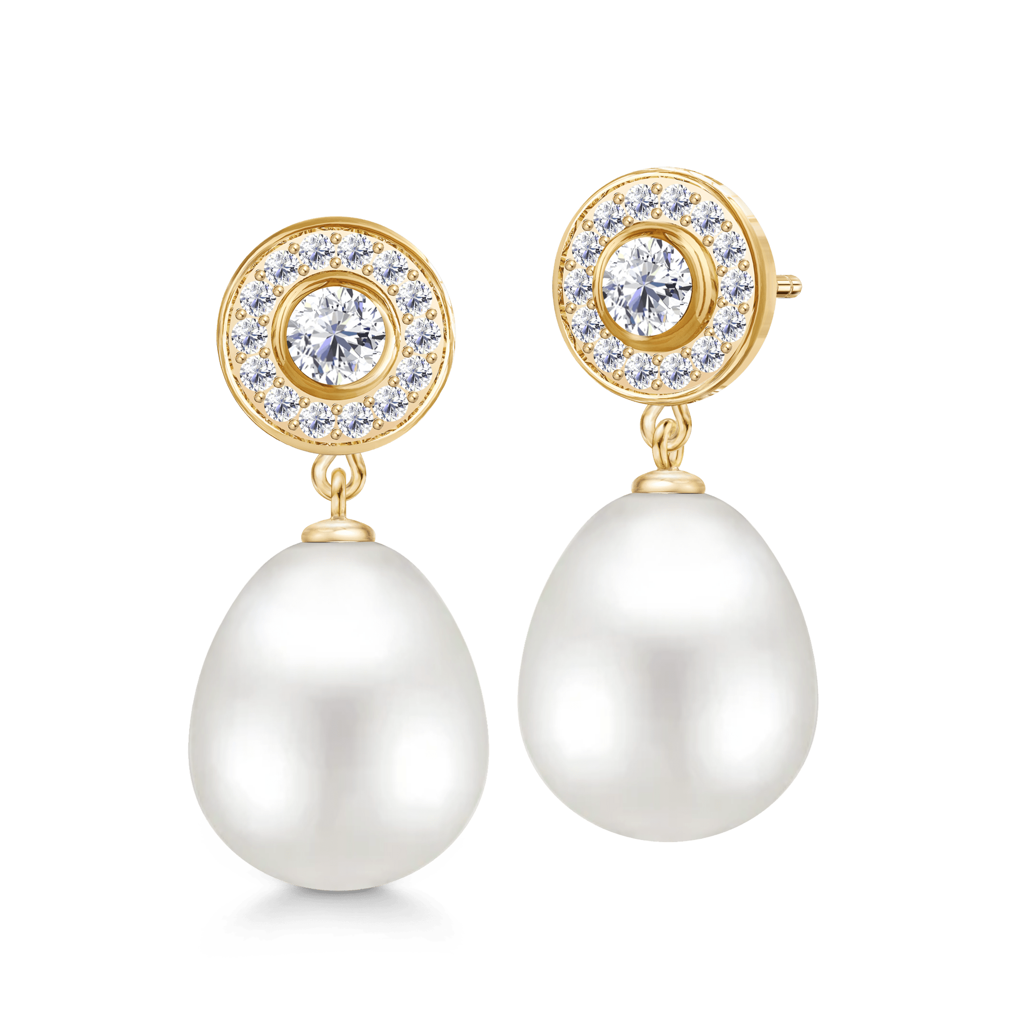 Heritage Earstuds med Elegance Ear Pendants i 18K guld
