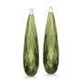 Briolette Ear Pendants Olive Quartz