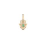Hamsa Protection Pendant Green Turmalin
