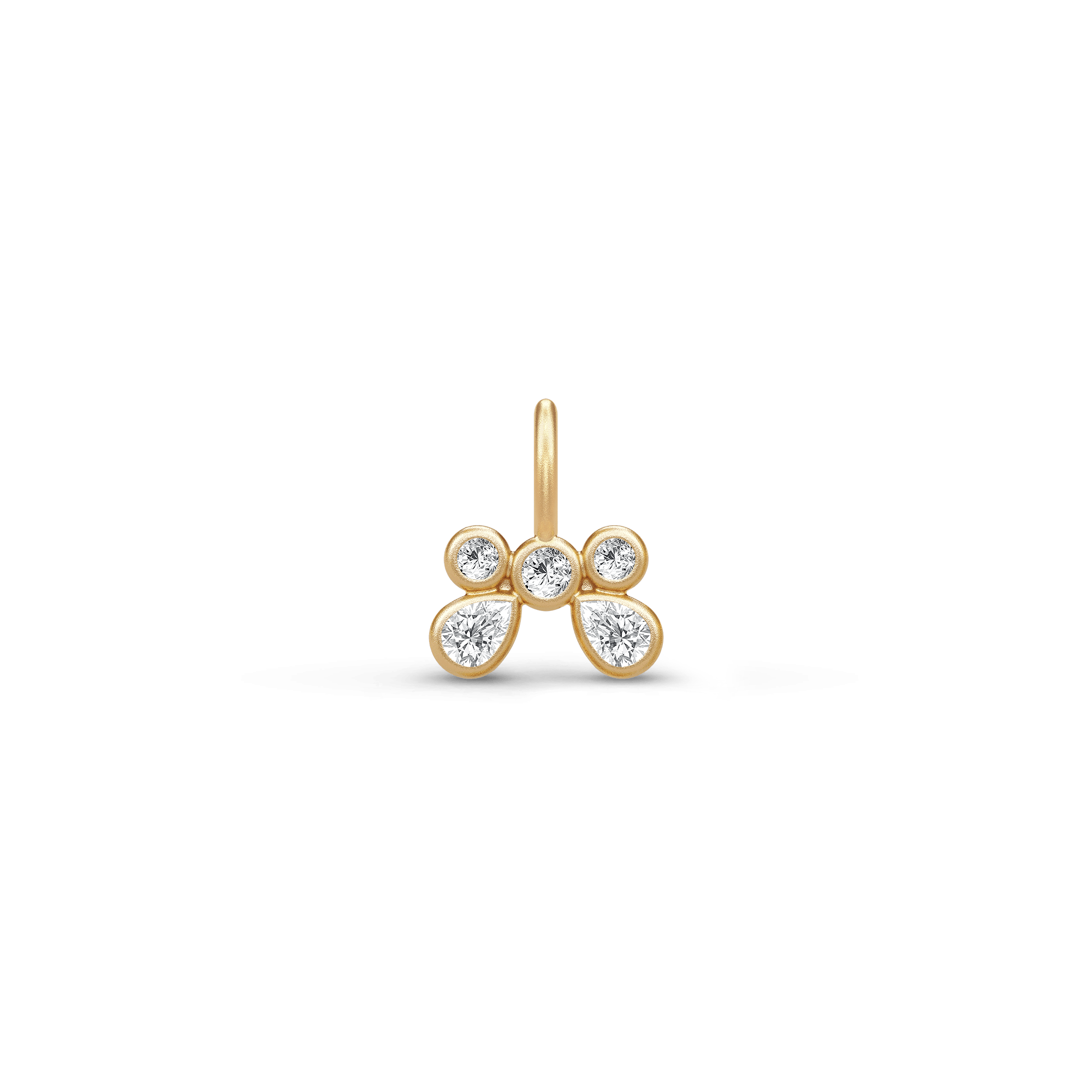 Meadow Butterfly Pendant i forgyldt sølv set forfra med funklende cubic zirconia sten