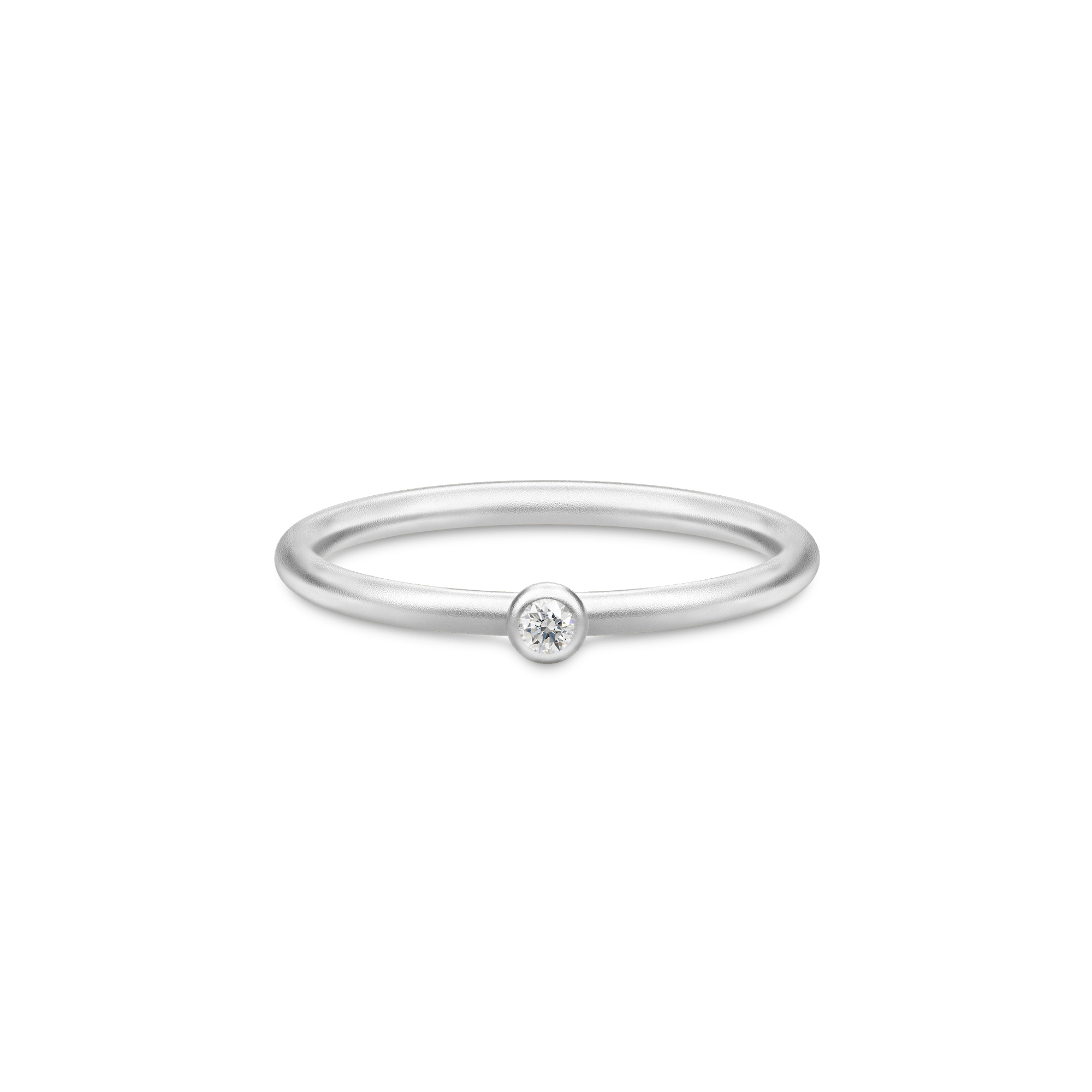 Finesse ring fra Julie Sandlau - enkel ring i rhodineret sølv med én klar kubisk zirkonia