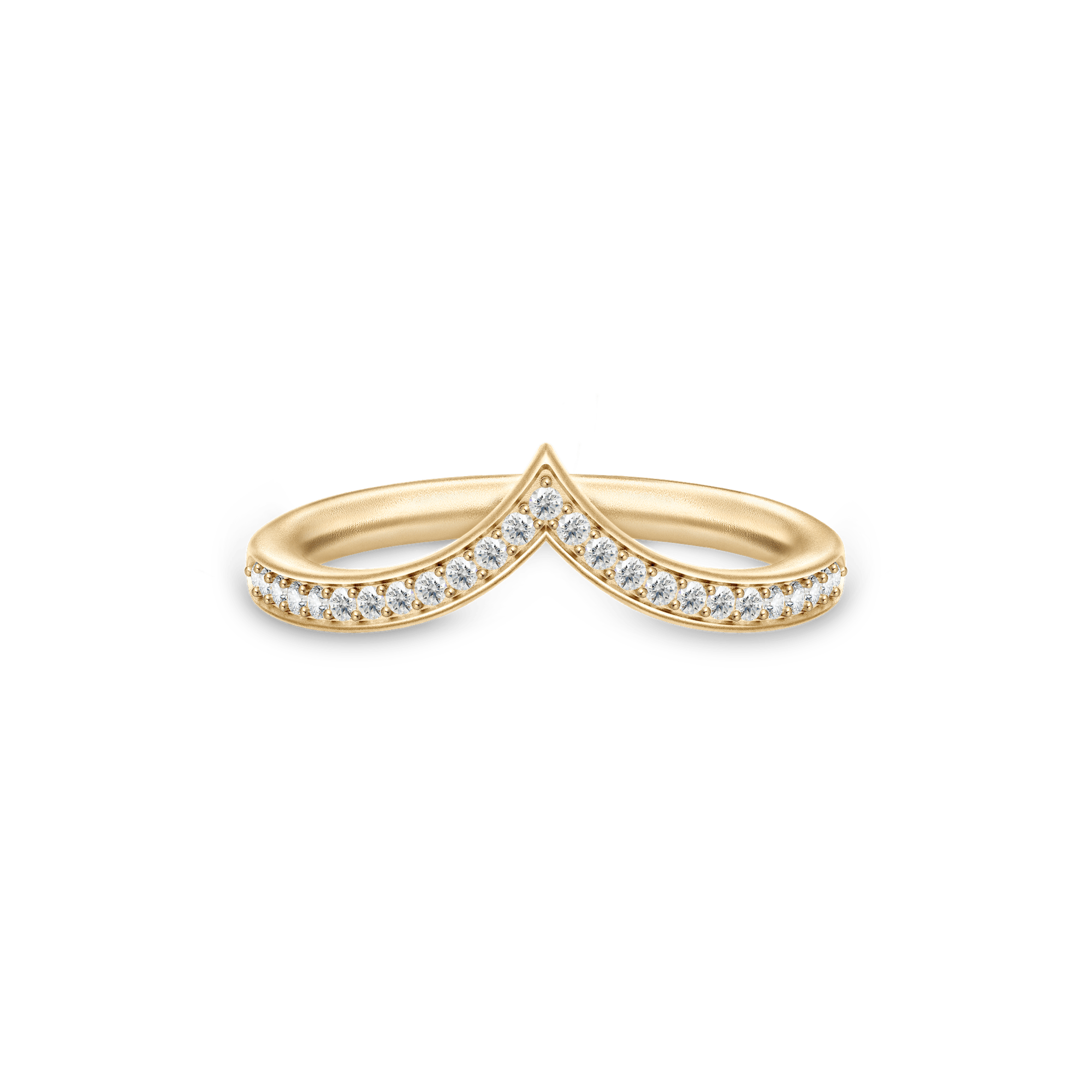 Ocean Crest ring fra Julie Sandlau i forgyldt sølv med kubiske zirkoner i bølgeformet design