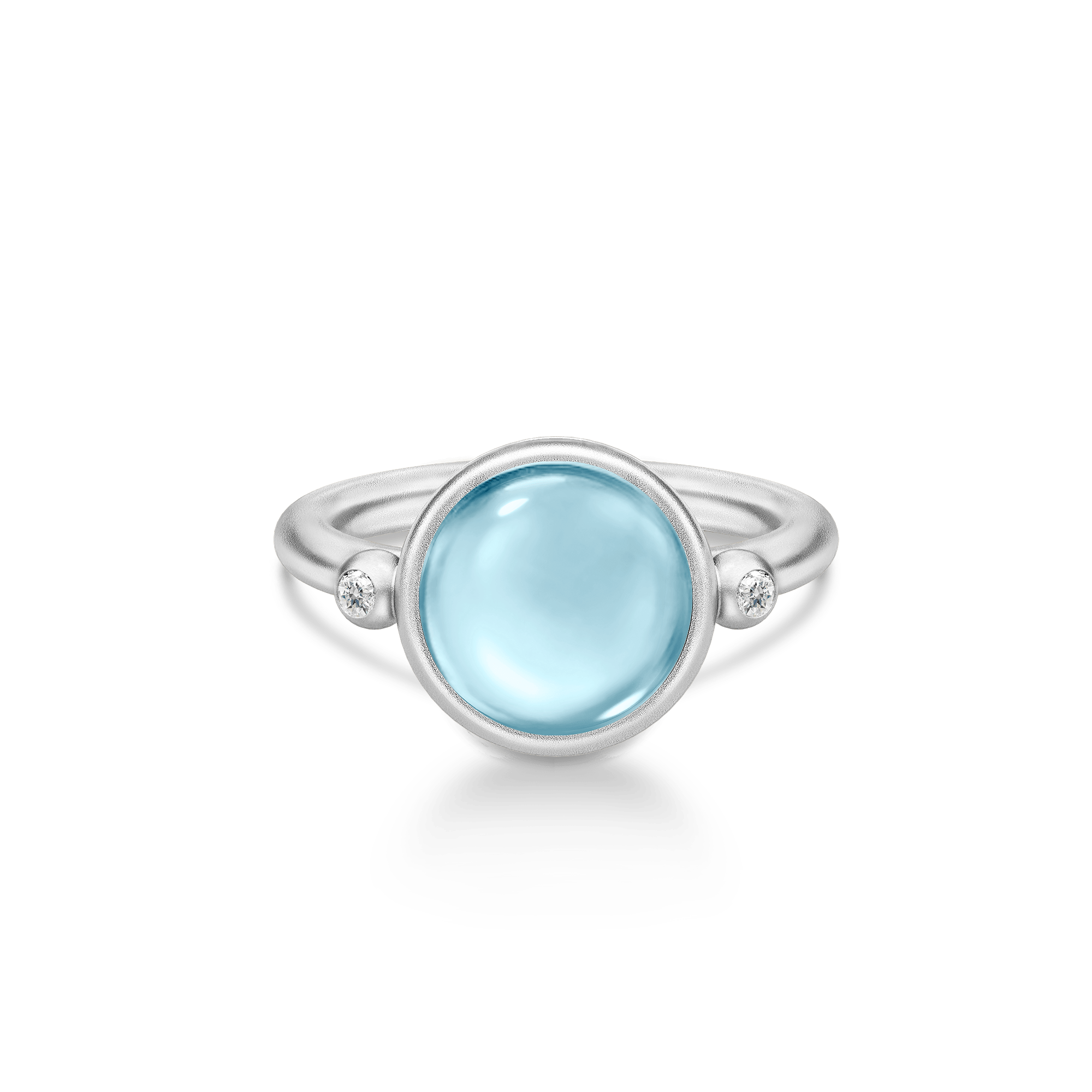 Prime ring fra Julie Sandlau i sølv med lyseblå cabochon-krystal og kubisk zirkonia