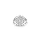 Multipavé Signet Ring Top Wesselton Diamond