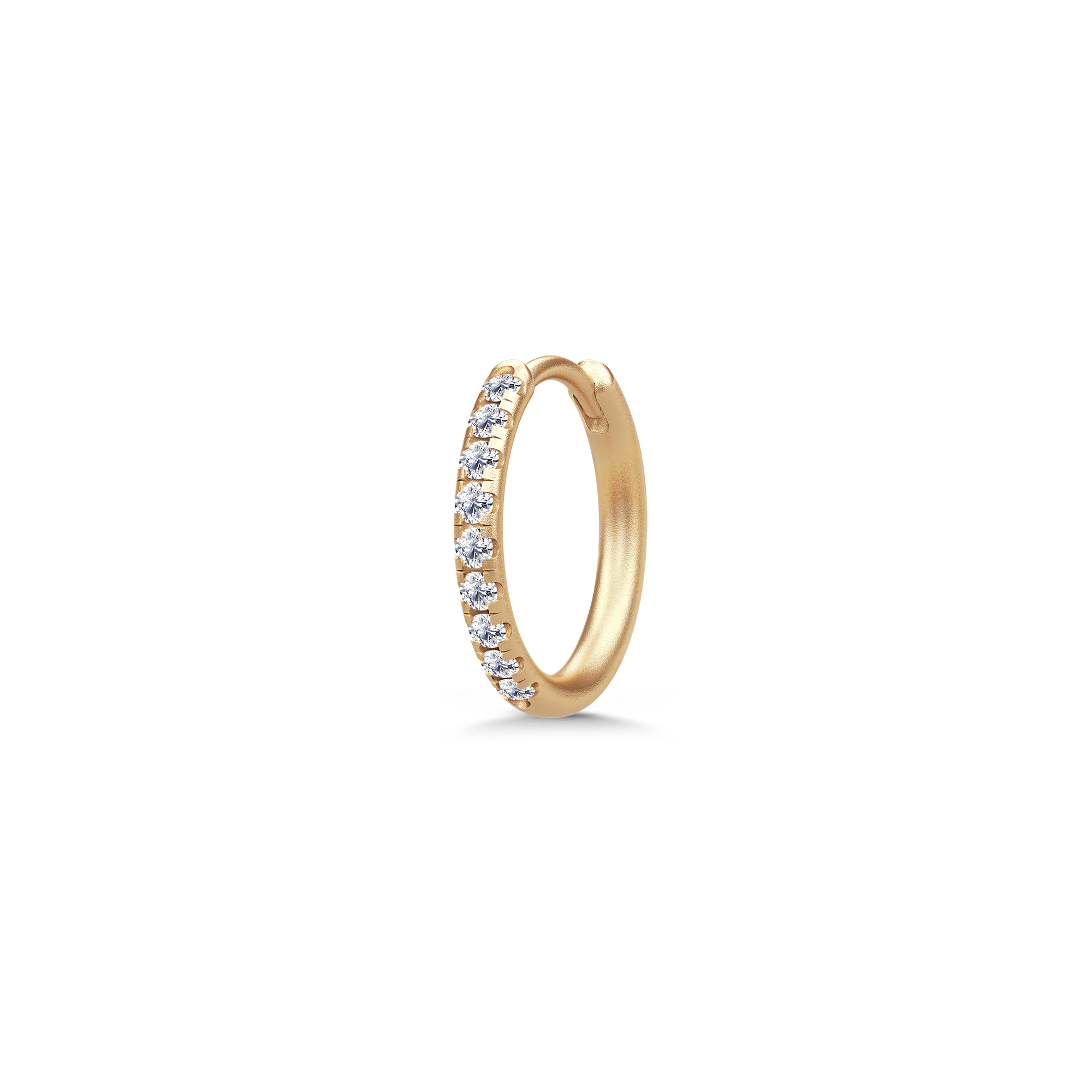 Lulia Hoop Medium creol i 14K guld med pavésatte diamanter, set fra siden
