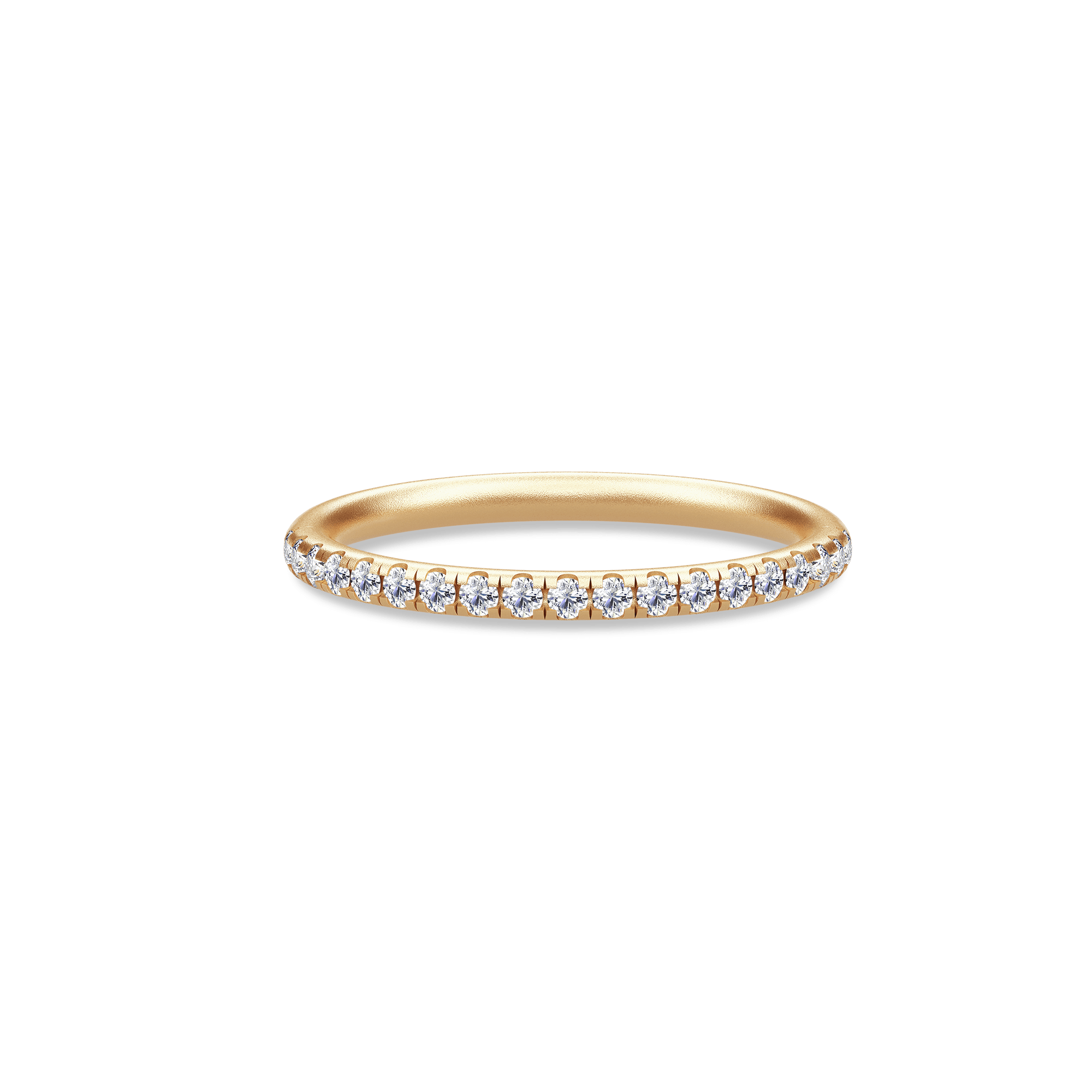 Lulia Ring - tynd pavéring i guld med diamanter, studiobillede