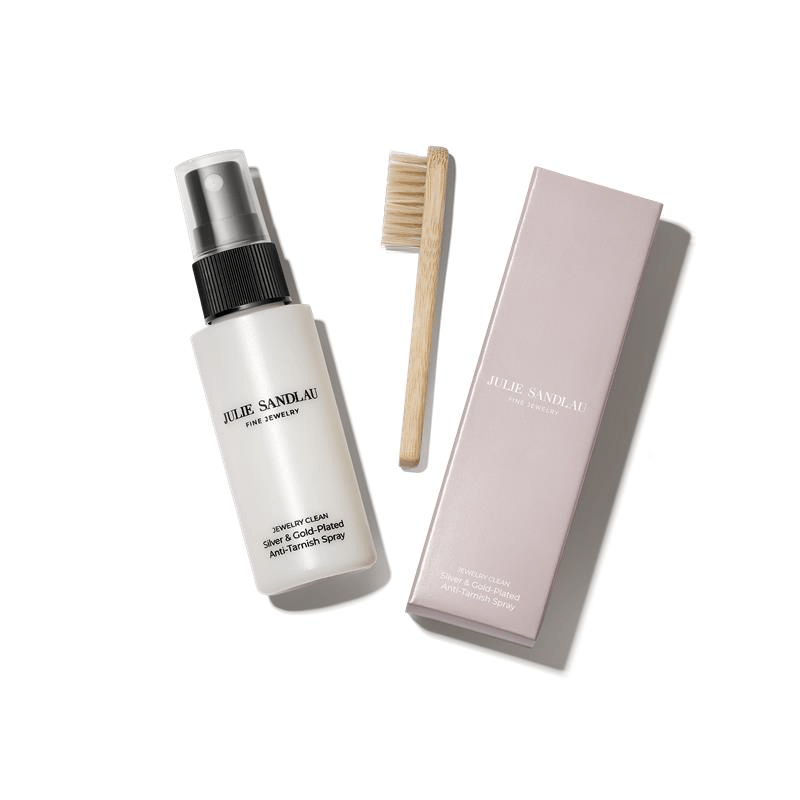 Jewelry Clean & Care Sæt fra Julie Sandlau – rensespray, træbørste og emballage