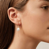 Afrodite Chain Earrings White Pearl