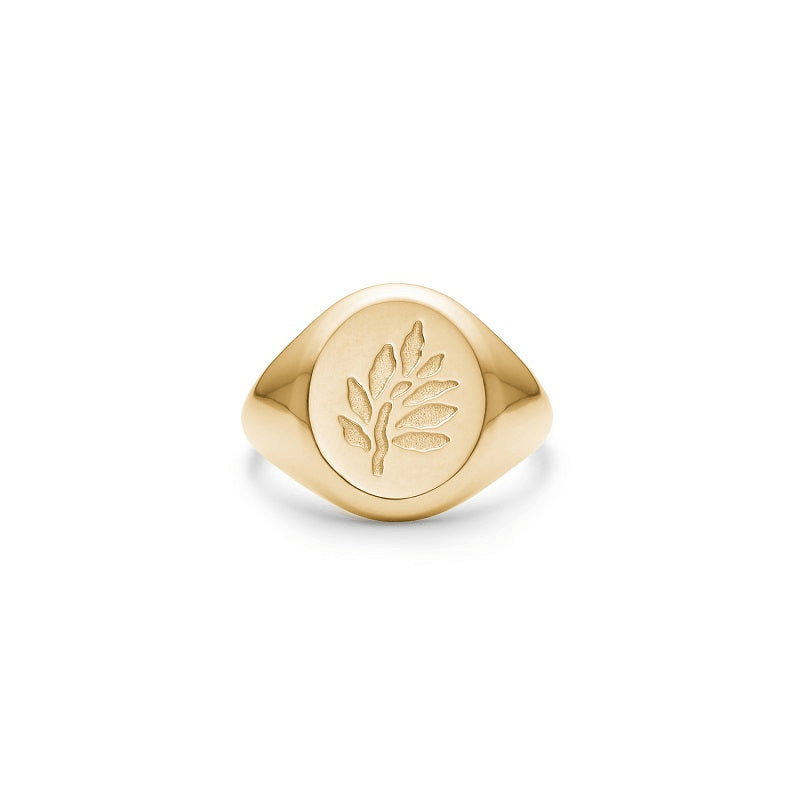 Legacy Signetring i 18K guld med graveret Tree of Life-motiv
