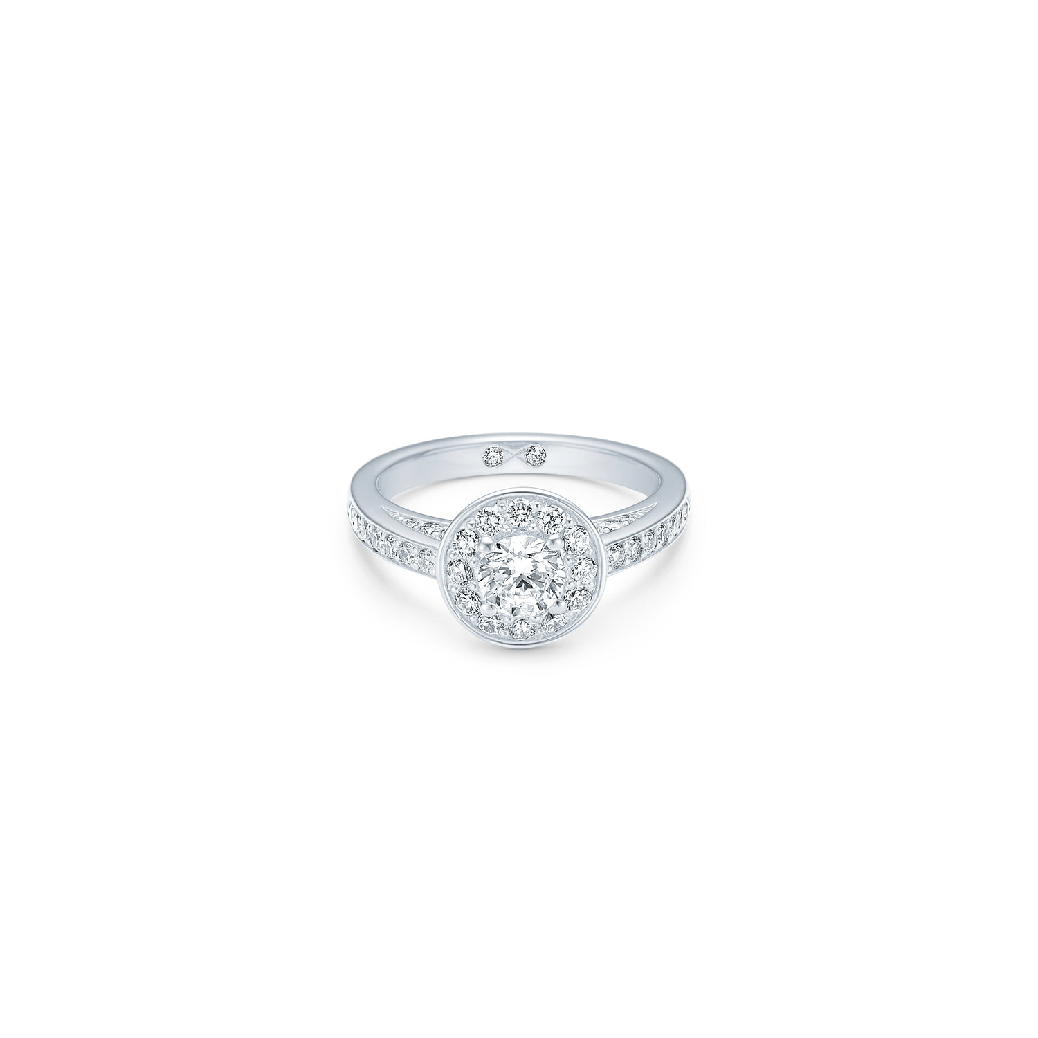 Eternity Diamond ring fra Julie Sandlau i hvidguld med diamant-halo