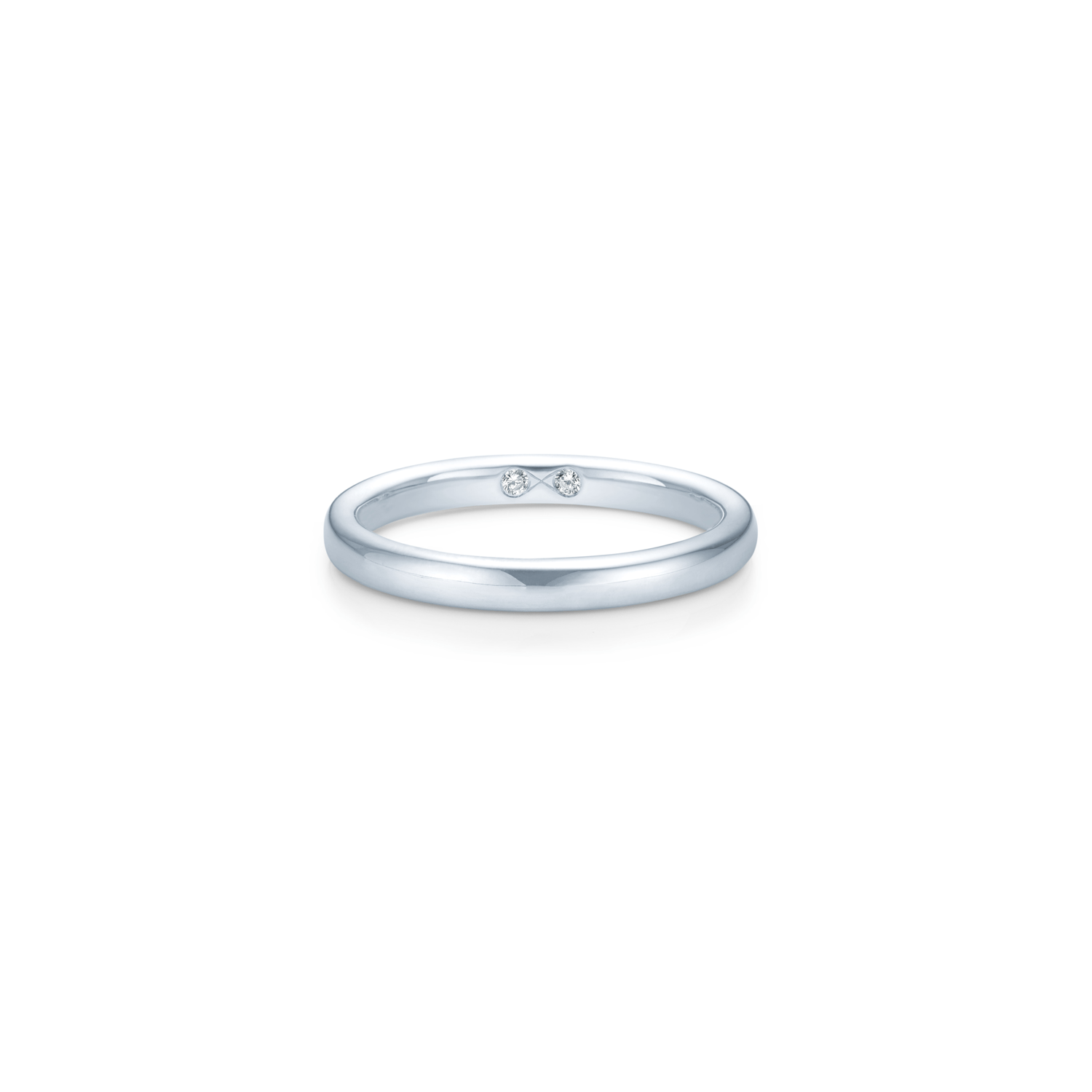 Eternity Band fra Julie Sandlau i hvidguld med to diamanter i evighedssymbol