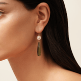 Heritage Earrings with Briolette Ear Pendants Olive Quartz