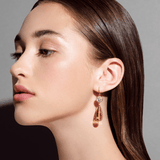 Heritage Earrings with Briolette Ear Pendants Champagne Quartz