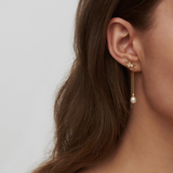 Tasha Chain Earrings White Pearl