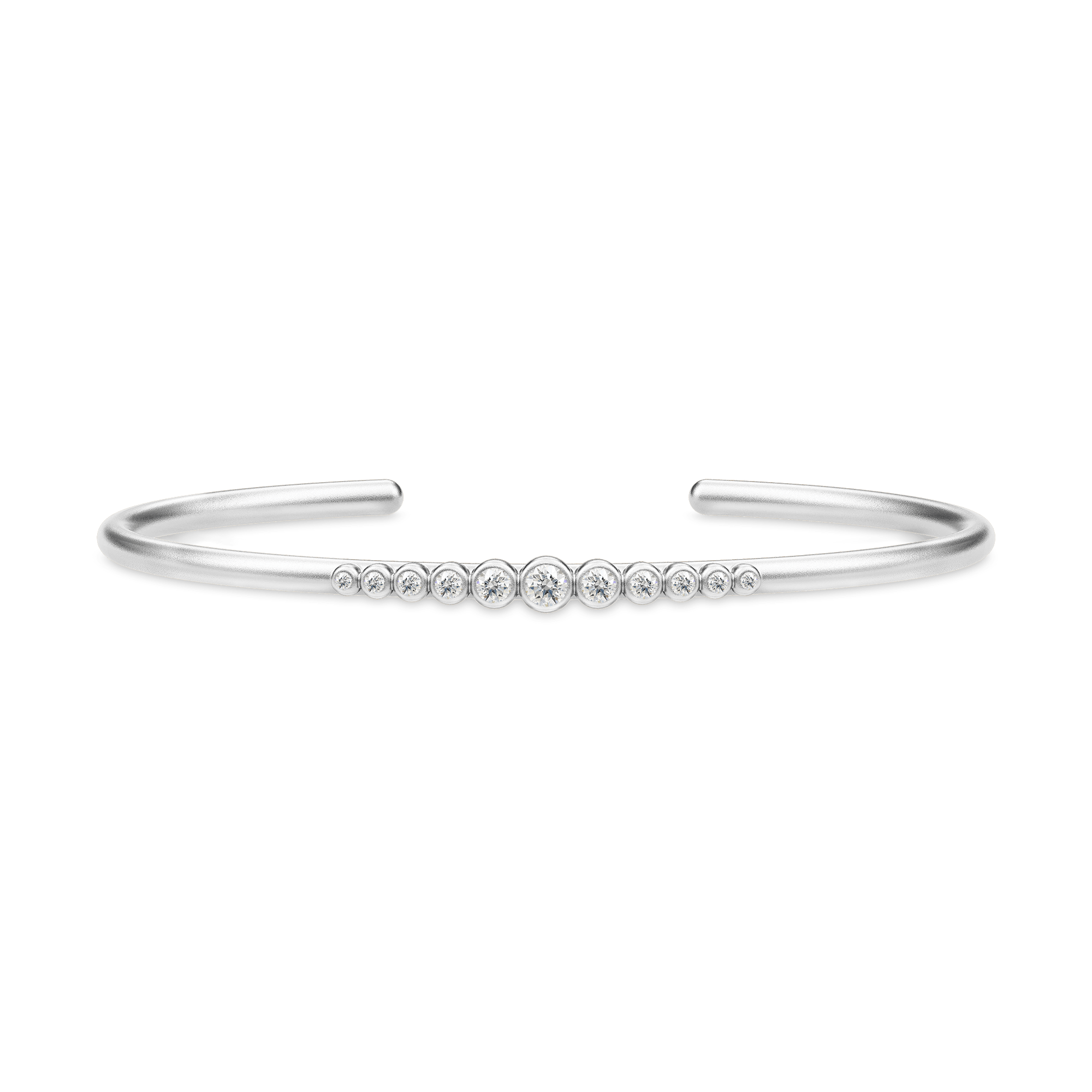 Grace Bangle i rhodineret sølv med række af facetslebne zirkonia