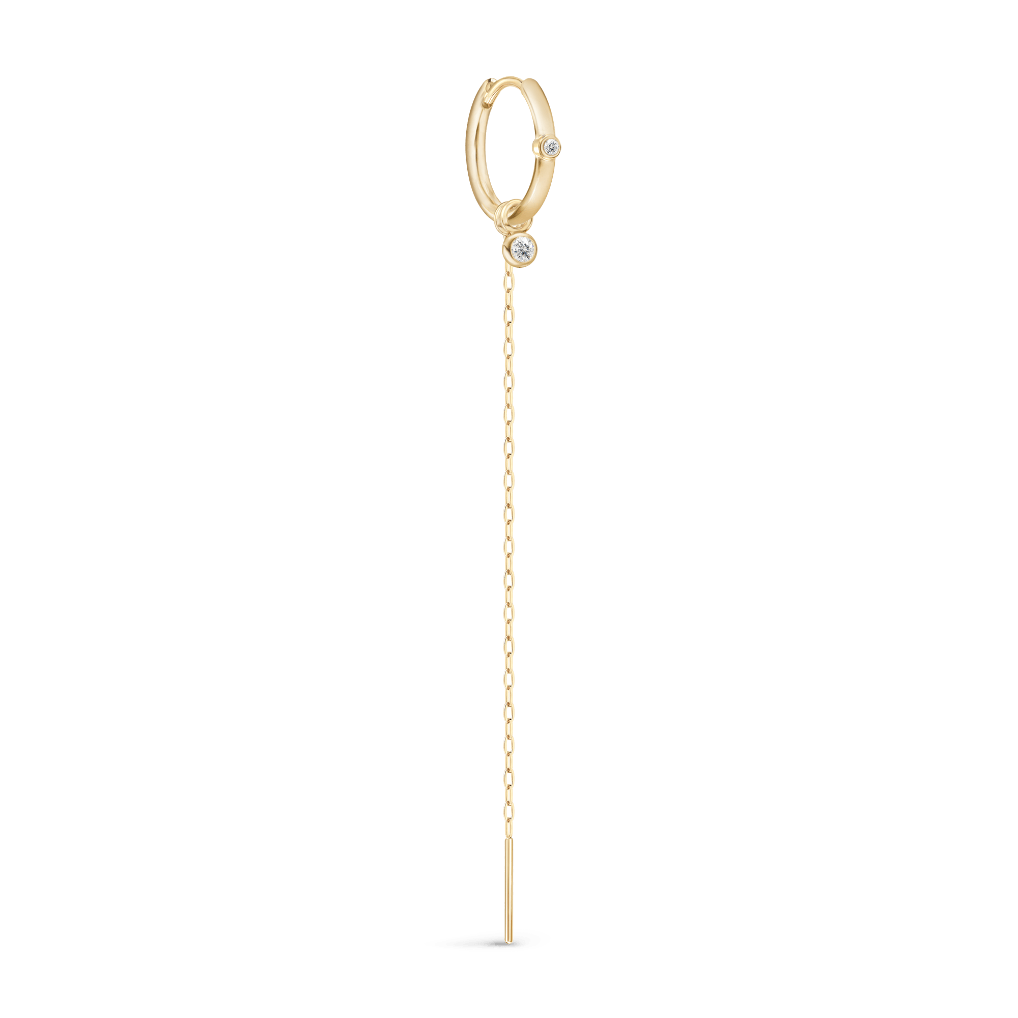 Purity guldørering med hoop, sten og hængende kæde fra Purity Medium Chain Look
