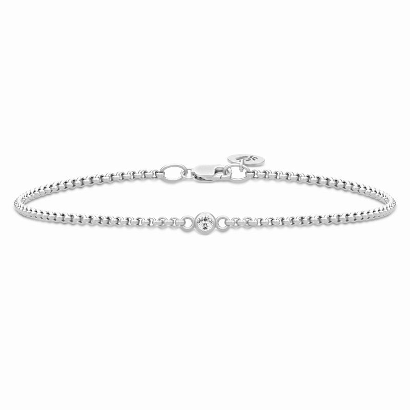 Fina Bracelet i rhodineret sølv med klar zirkonia