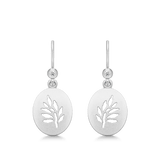 Tree of Life Signet Earrings Clear