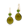 Prime Drop Earrings Moss Green and Olive Crystal