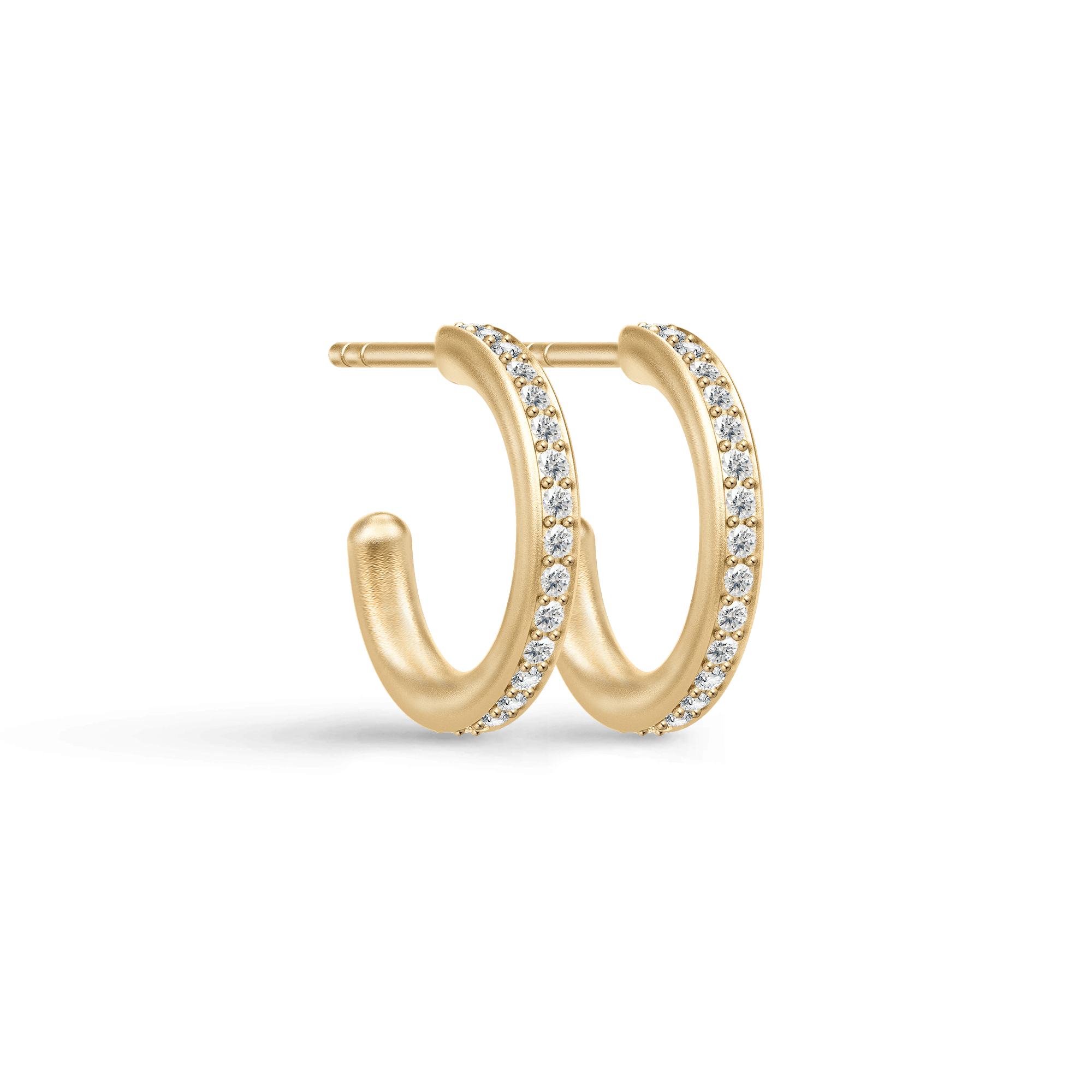 Infinity Hoop Small Earring i forgyldt sølv med facetslebne zirkonia