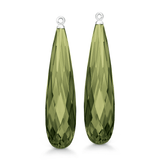 Briolette Ear Pendants Olive Quartz