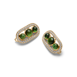 Heritage Hair Clip Green Tourmaline and F-G/VS brilliant cut diamonds
