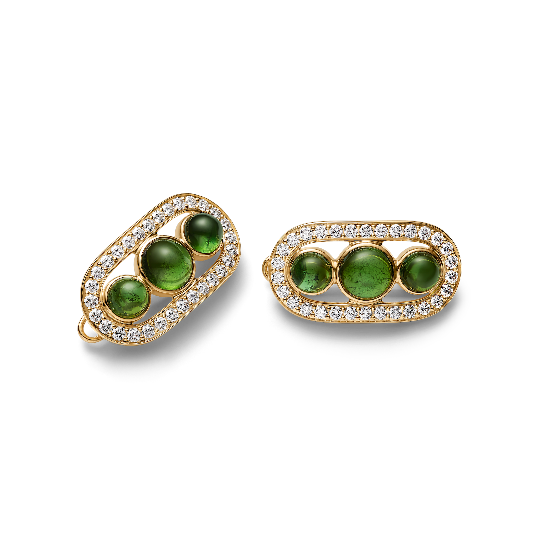Heritage Hair Clip i 18K guld, sæt af to hårspænder fotograferet fra en anden vinkel mod sort baggrund