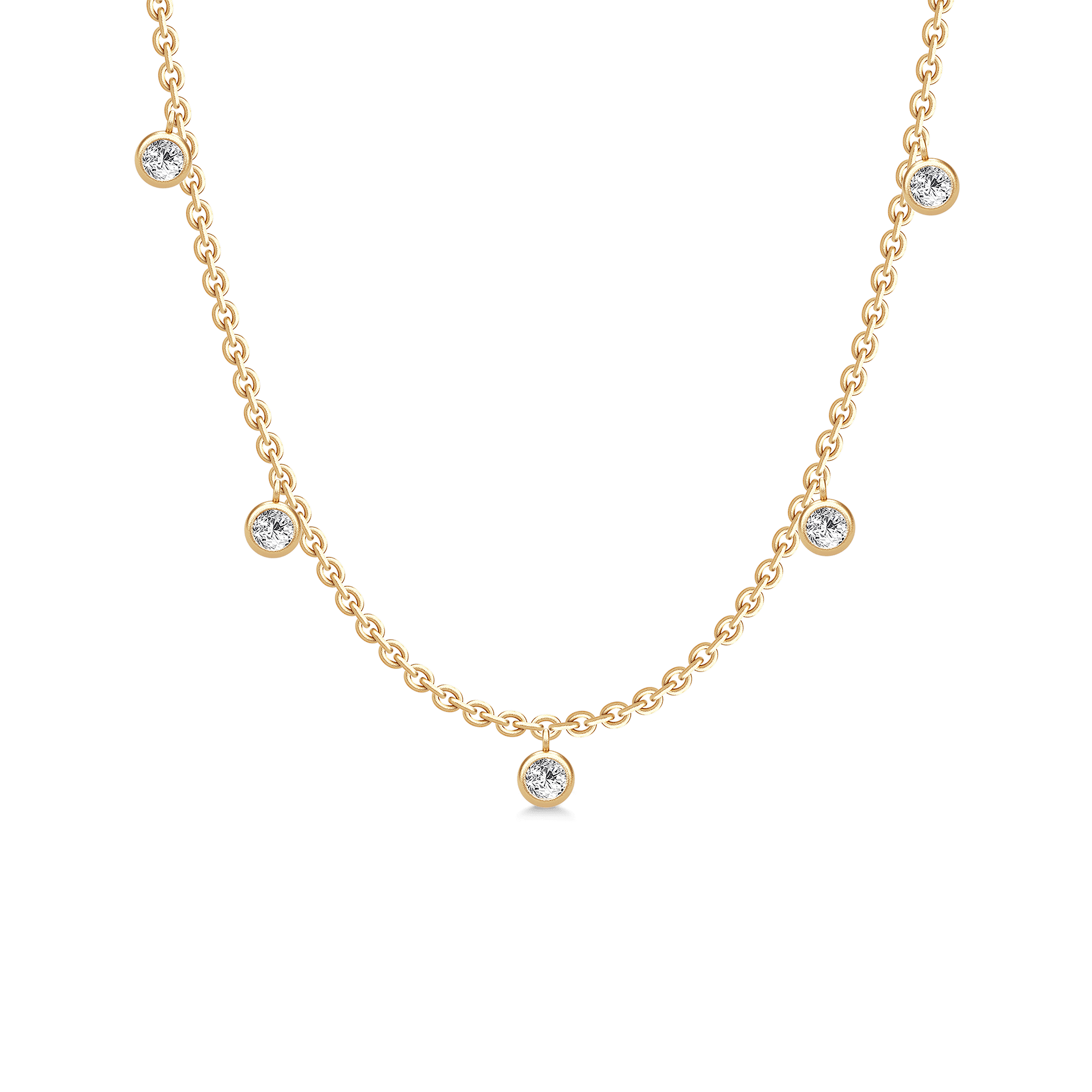 Grace Necklace i forgyldt sølv med cubic zirconia, tæt på