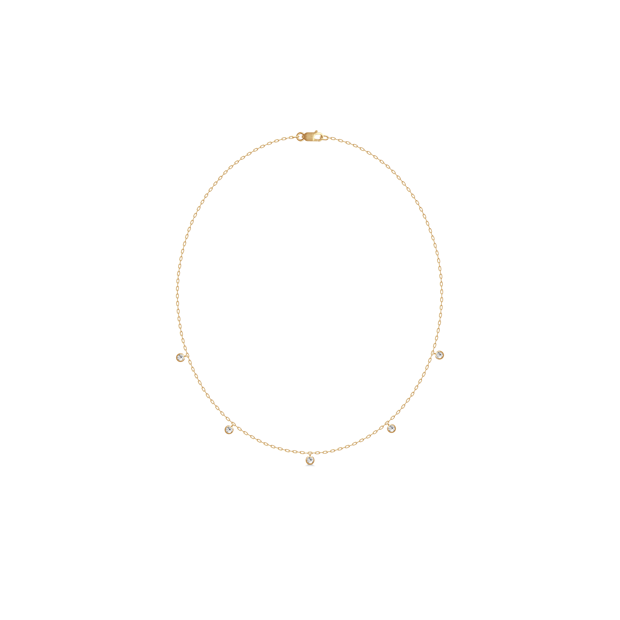 Grace Necklace i forgyldt sølv med fem cubic zirconia, produktfoto