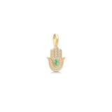 Hamsa Protection Pendant Green Turmalin