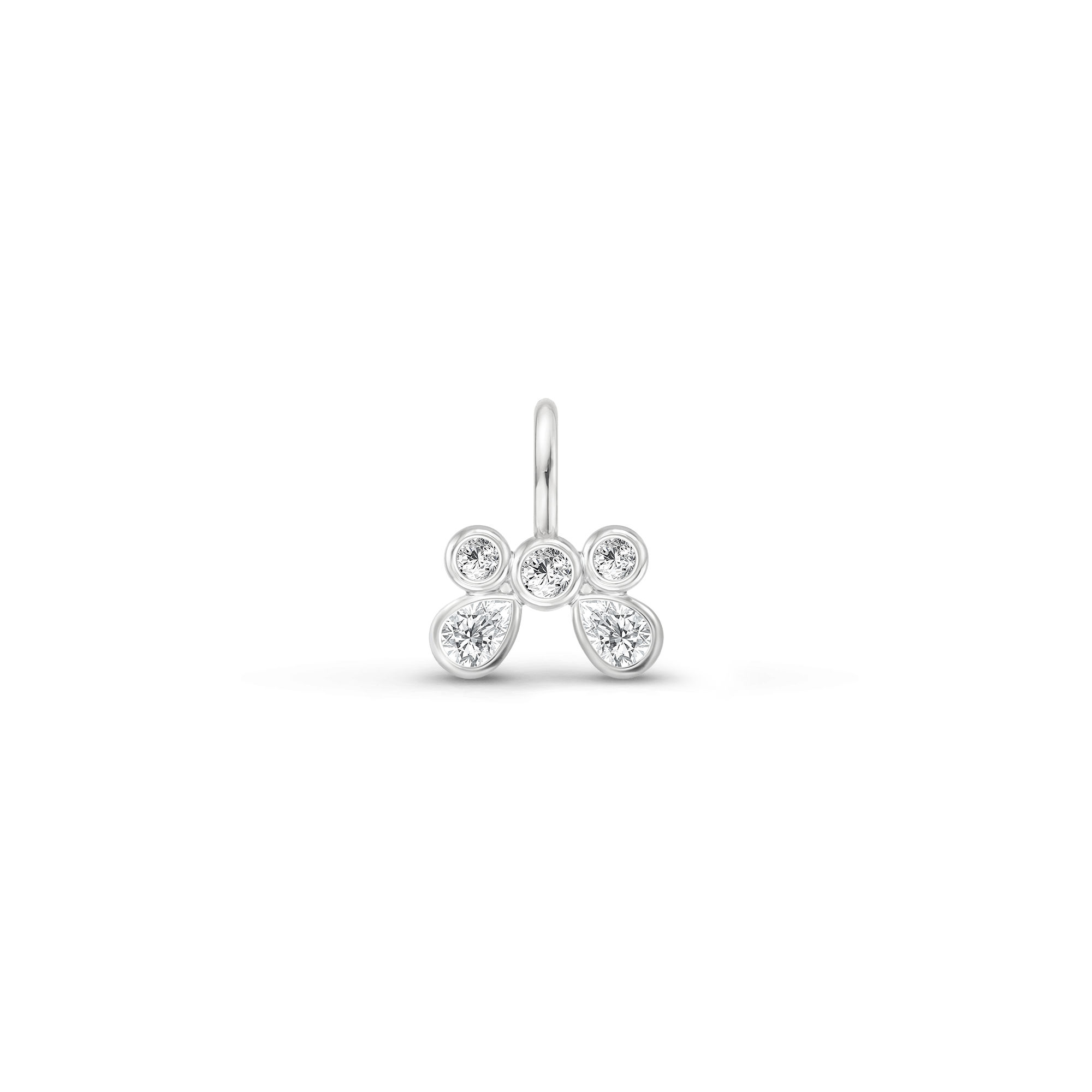Meadow Butterfly Pendant i sølv set forfra med funklende cubic zirconia sten