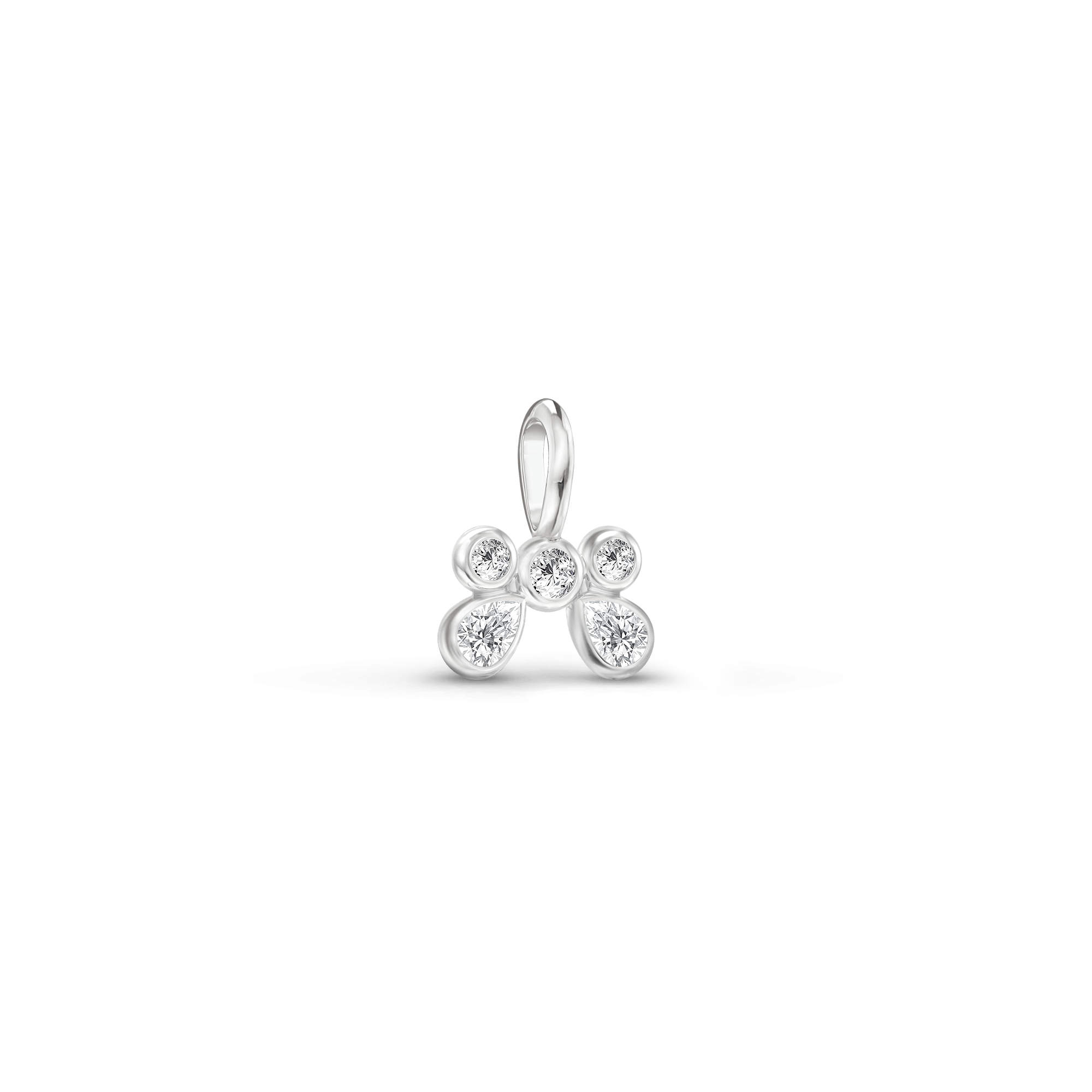 Meadow Butterfly Pendant i sølv med poleret rhodinering, formet som en sommerfugl med cubic zirconia