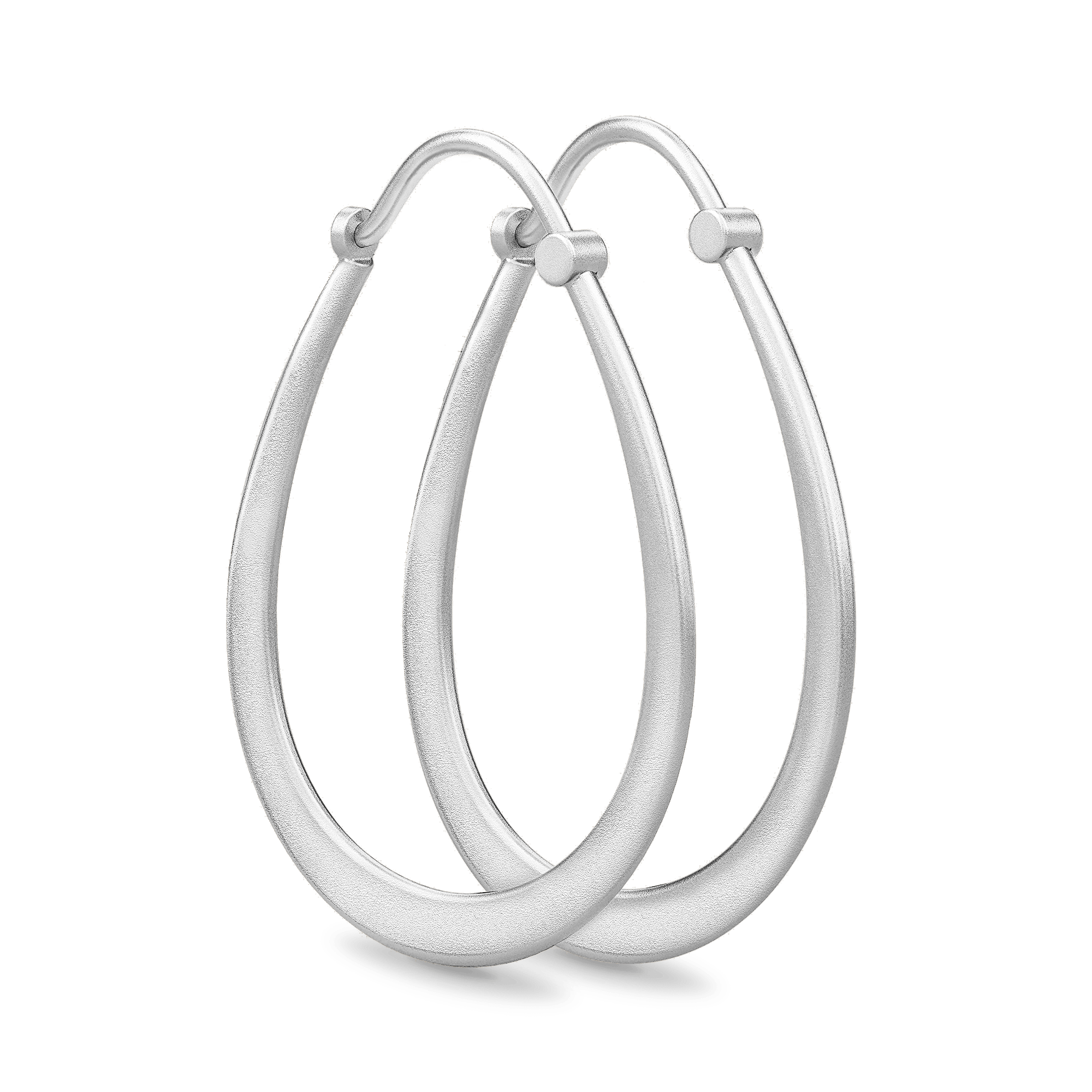 Classic Pear Hoop øreringe i sølvfarvet finish, dråbeformet par