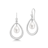 Afrodite Droplet Earrings White Pearl