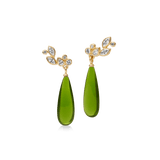 Treasure Drop Earrings Moss Green Crystal
