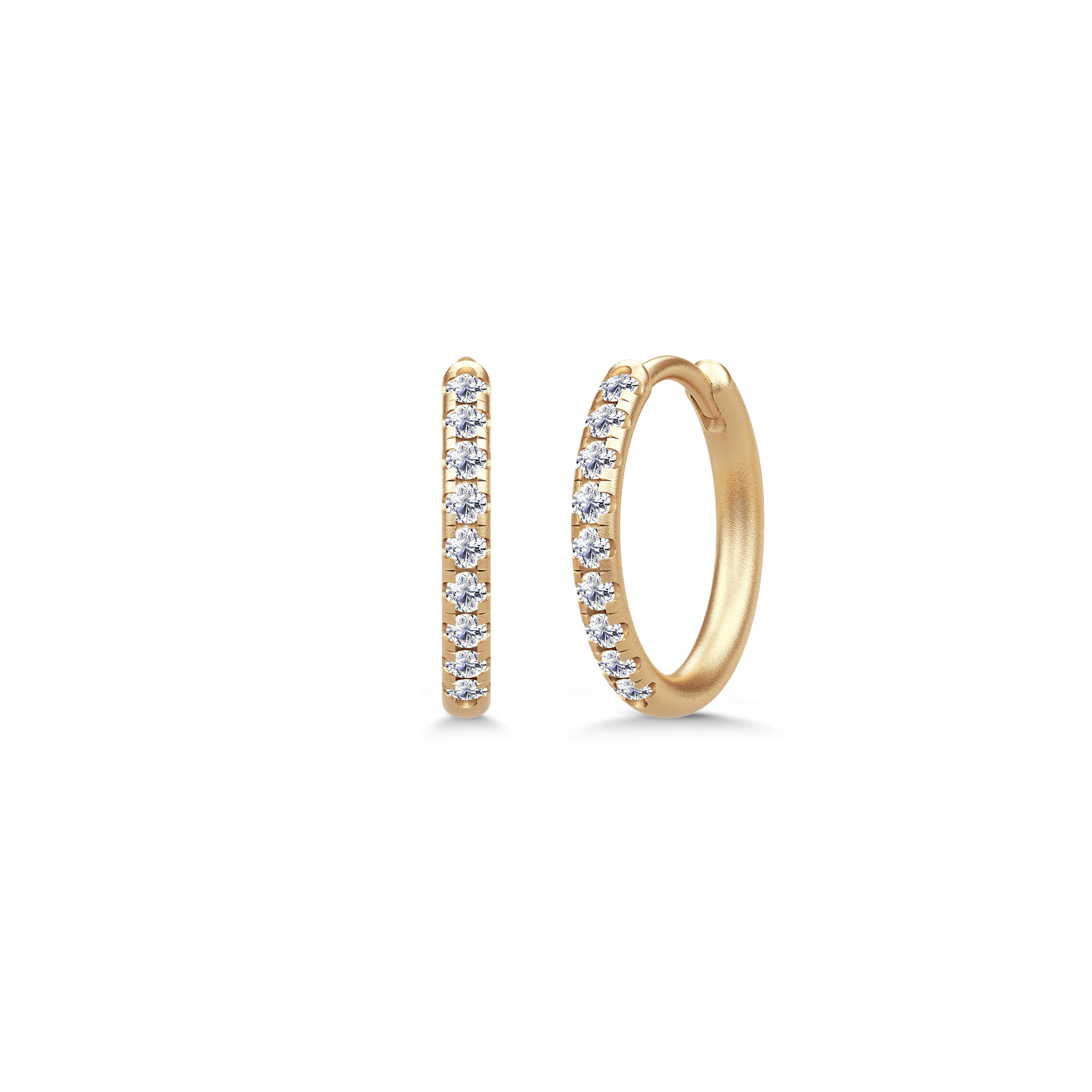 Par Lulia Hoop Medium creoler i 14K guld med pavésatte diamanter