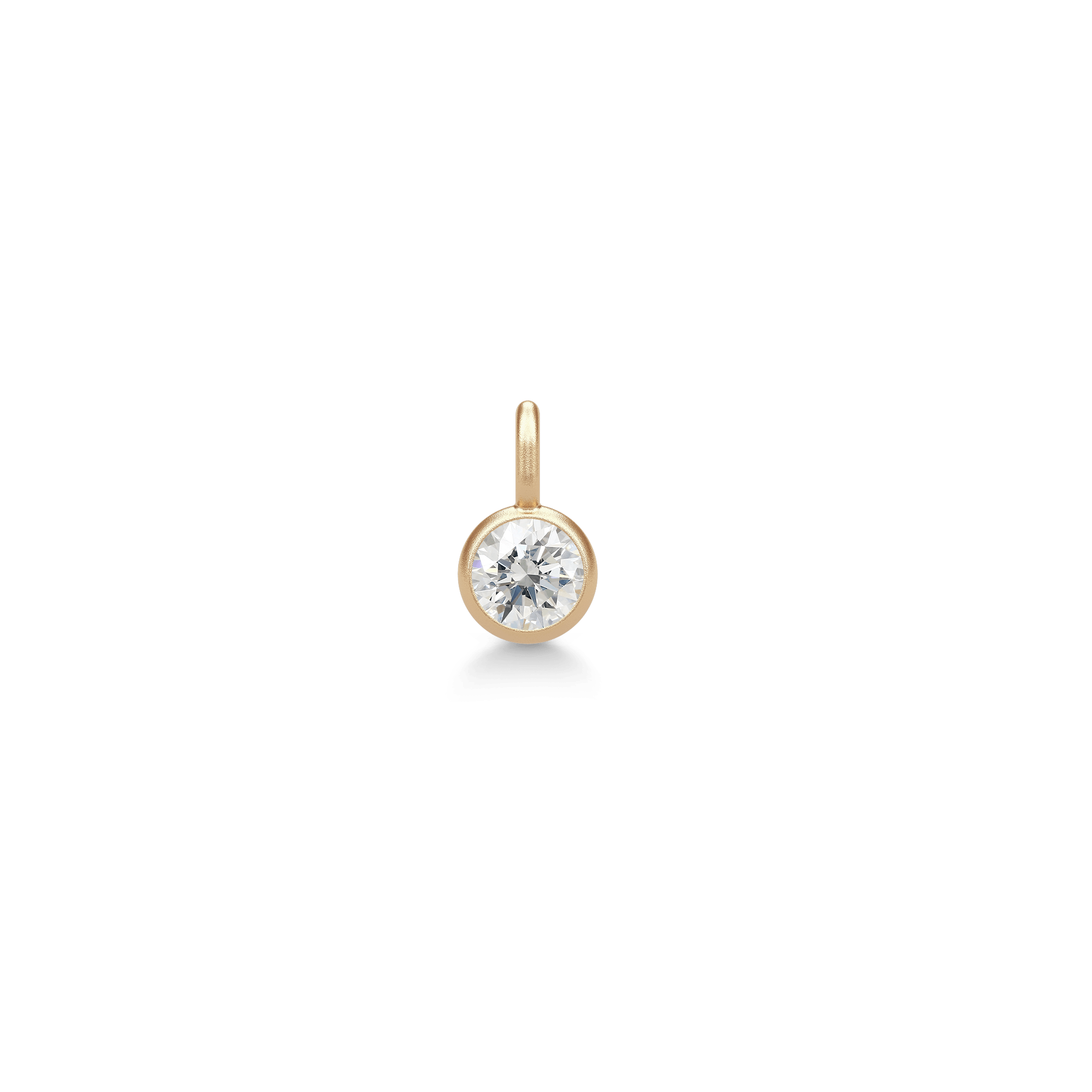 Pure Pendant med hvid Topaz i 14K guld – rund facetteret sten i lukket indfatning