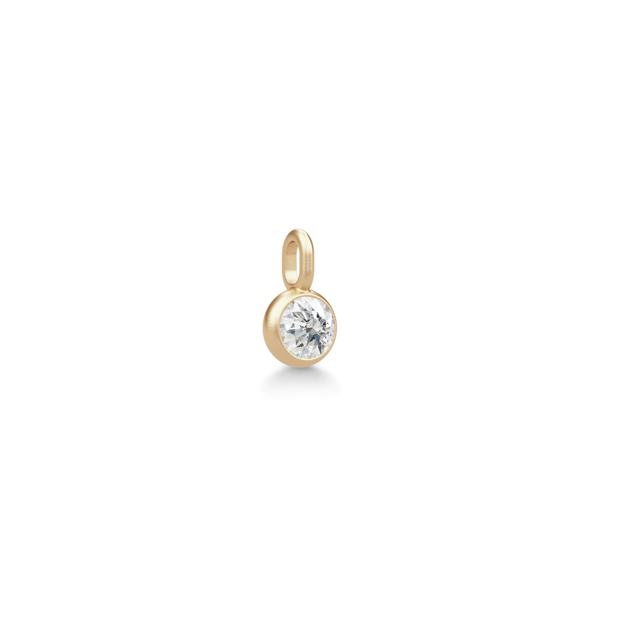 Pure Pendant med hvid Topaz i 14K guld, set fra siden