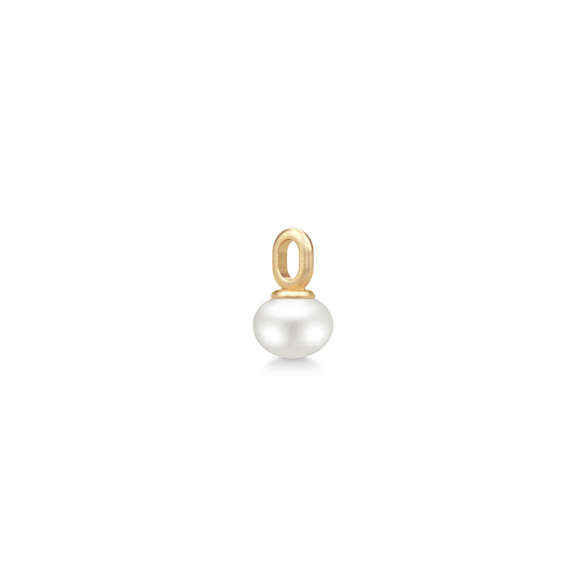 Elaine Pendant i 14kt guld med hvid ferskvandsperle, set fra siden