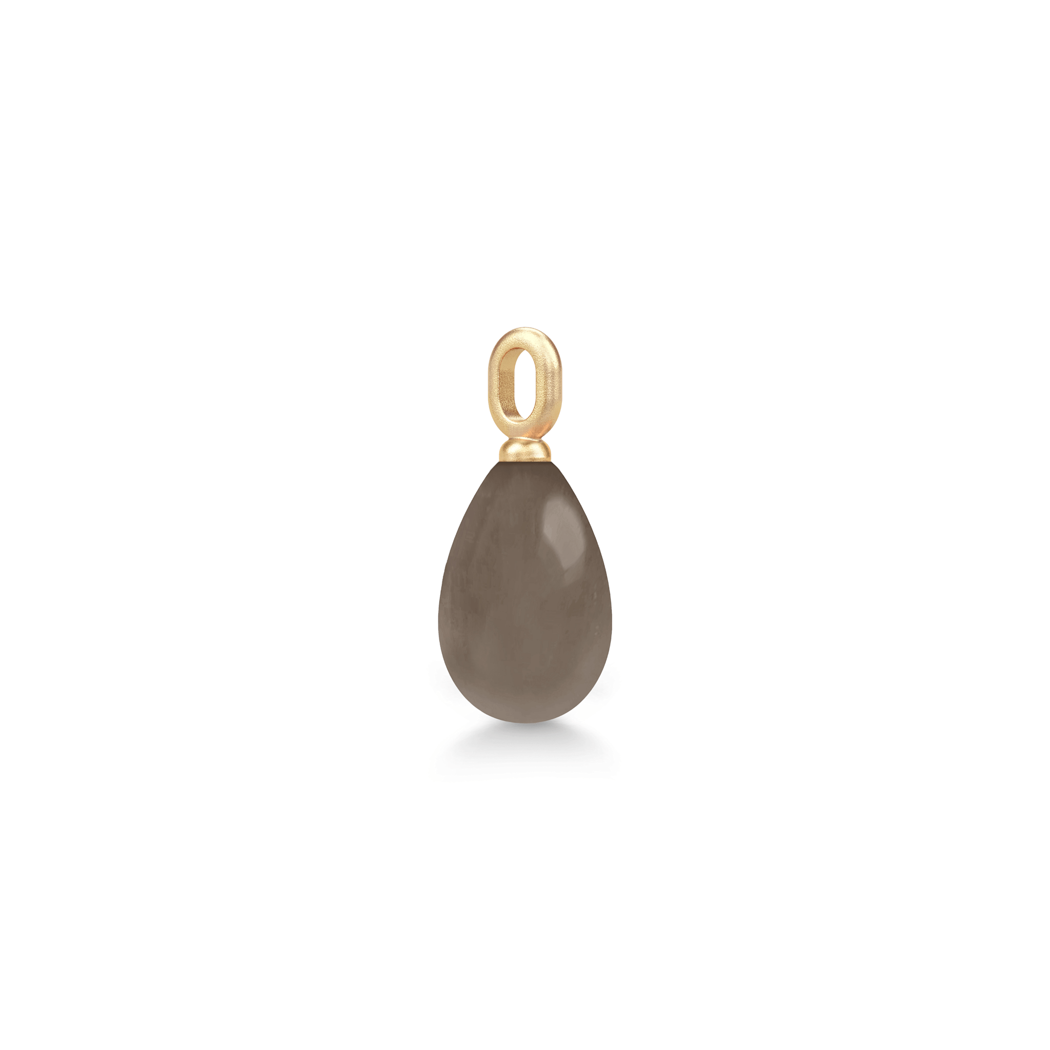 Elina vedhæng i 14K genanvendt guld med Chocolate Moonstone, set fra siden