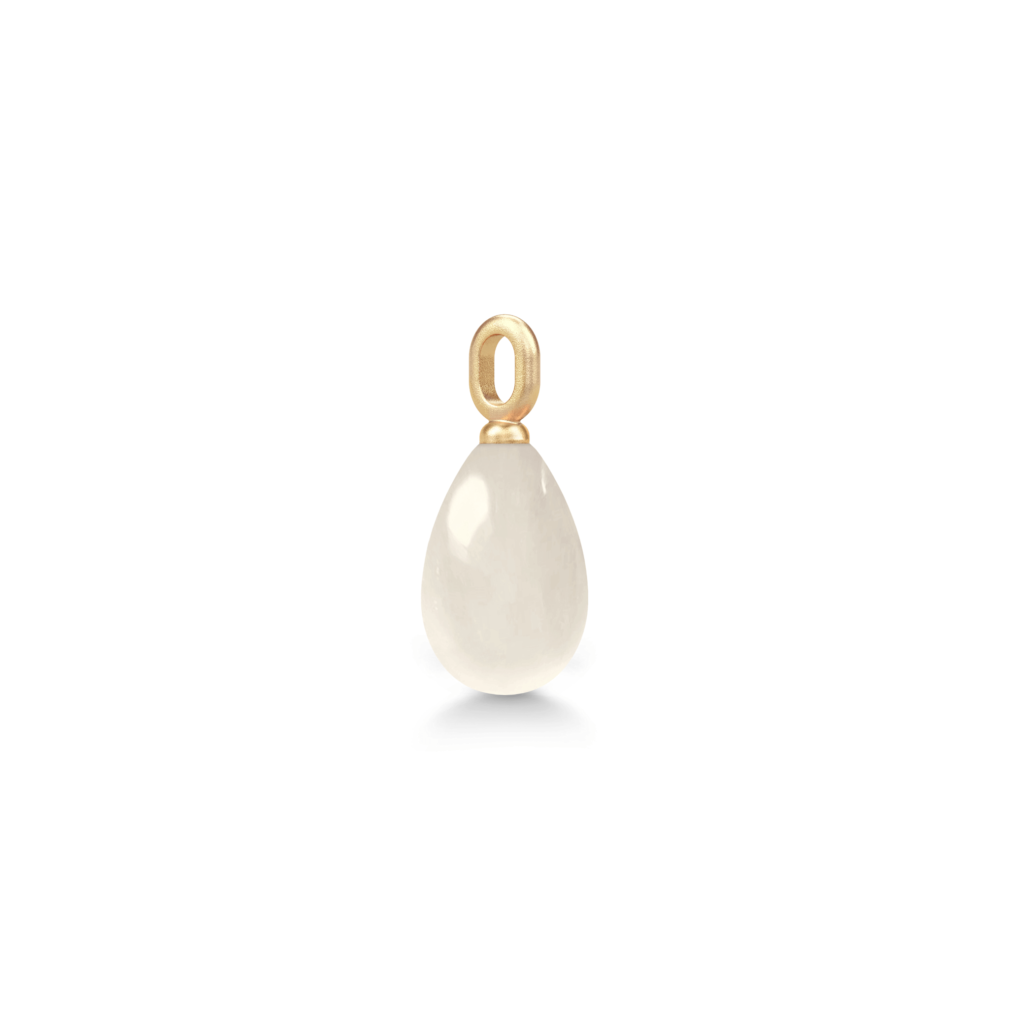 Elina vedhæng i 14K genanvendt guld med White Moonstone, set fra siden