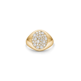 Multipave Signet Ring Top Wesselton Diamond