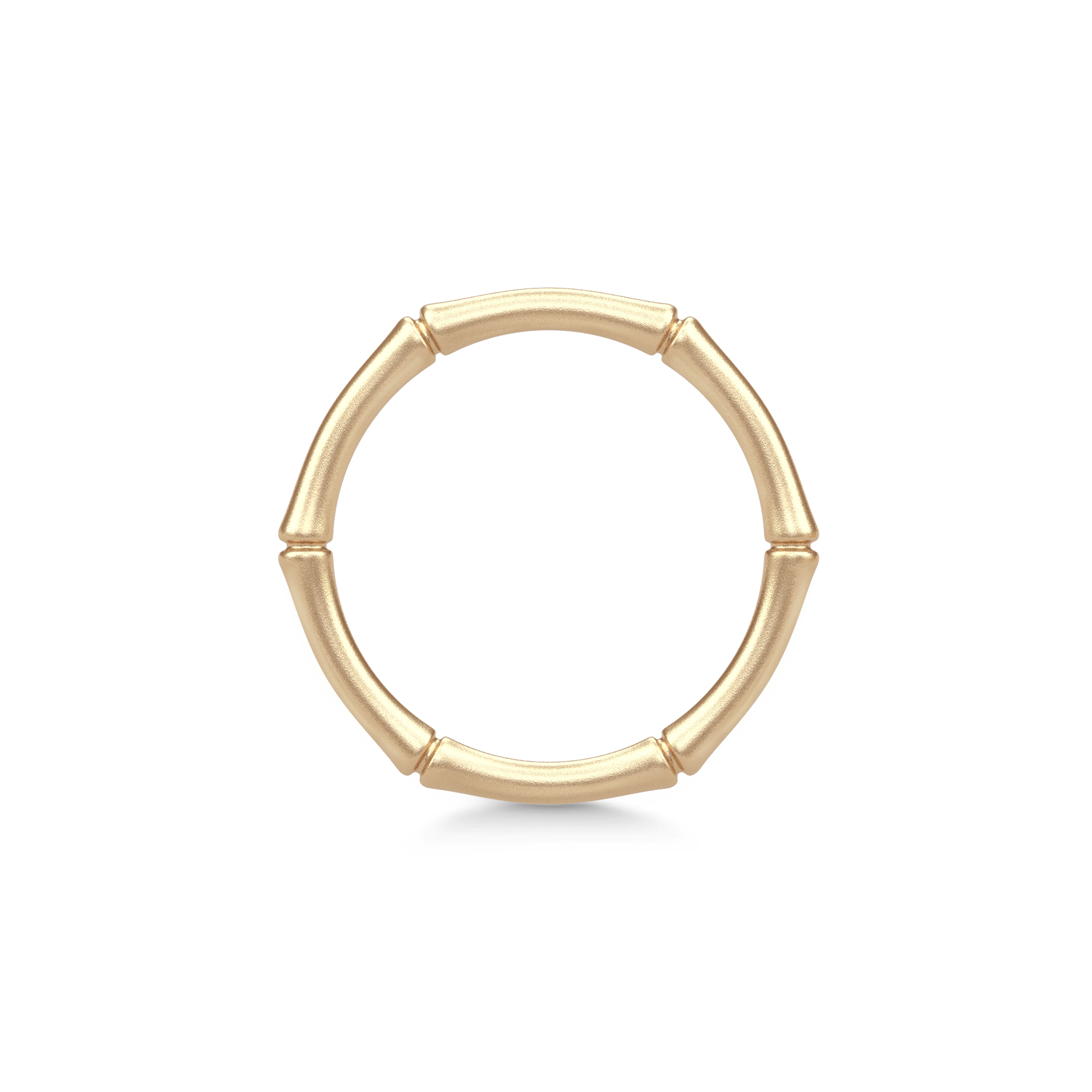 Bamboo Ring Small i 14K guld med bambus-inspireret struktur, set forfra