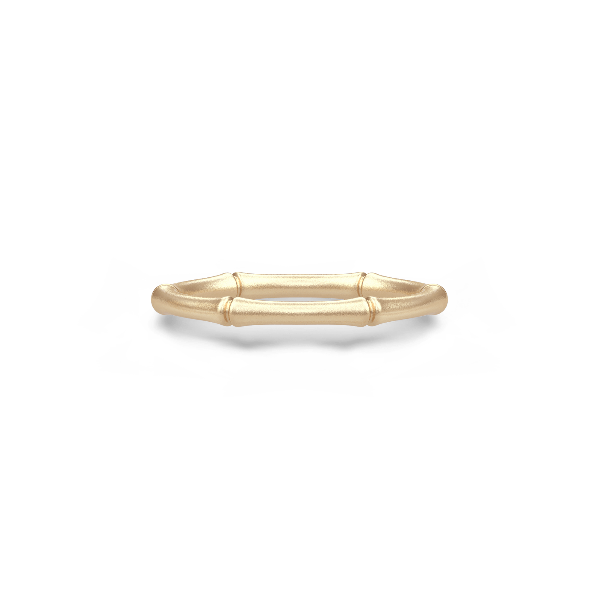 Bamboo Ring Small i 14K guld med bambus-inspireret struktur, set fra siden