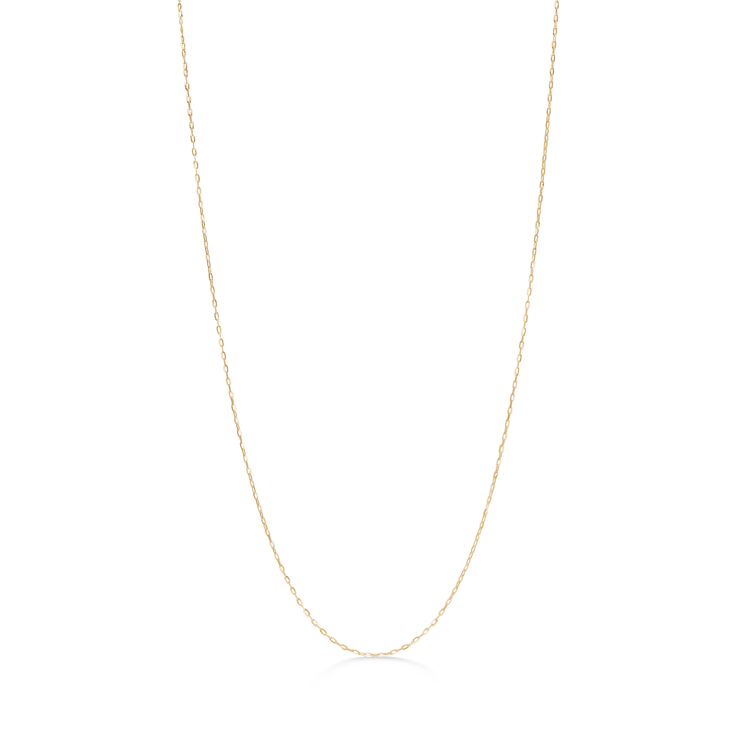 Purity Necklace, tynd guldkæde på hvid baggrund