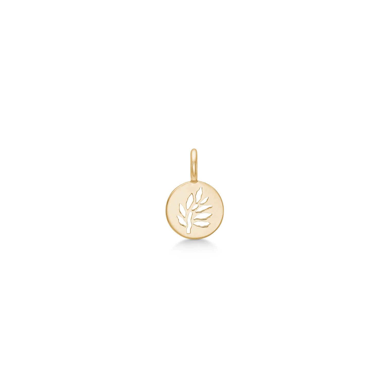 Signature Pendant, rundt vedhæng i 14K guld med udskåret Tree of Life-logo