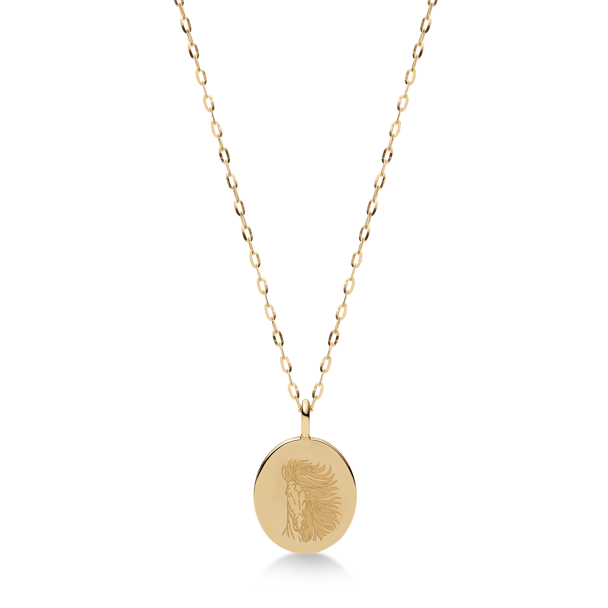 Classic Horse Pendant i 14K guld på halskæde