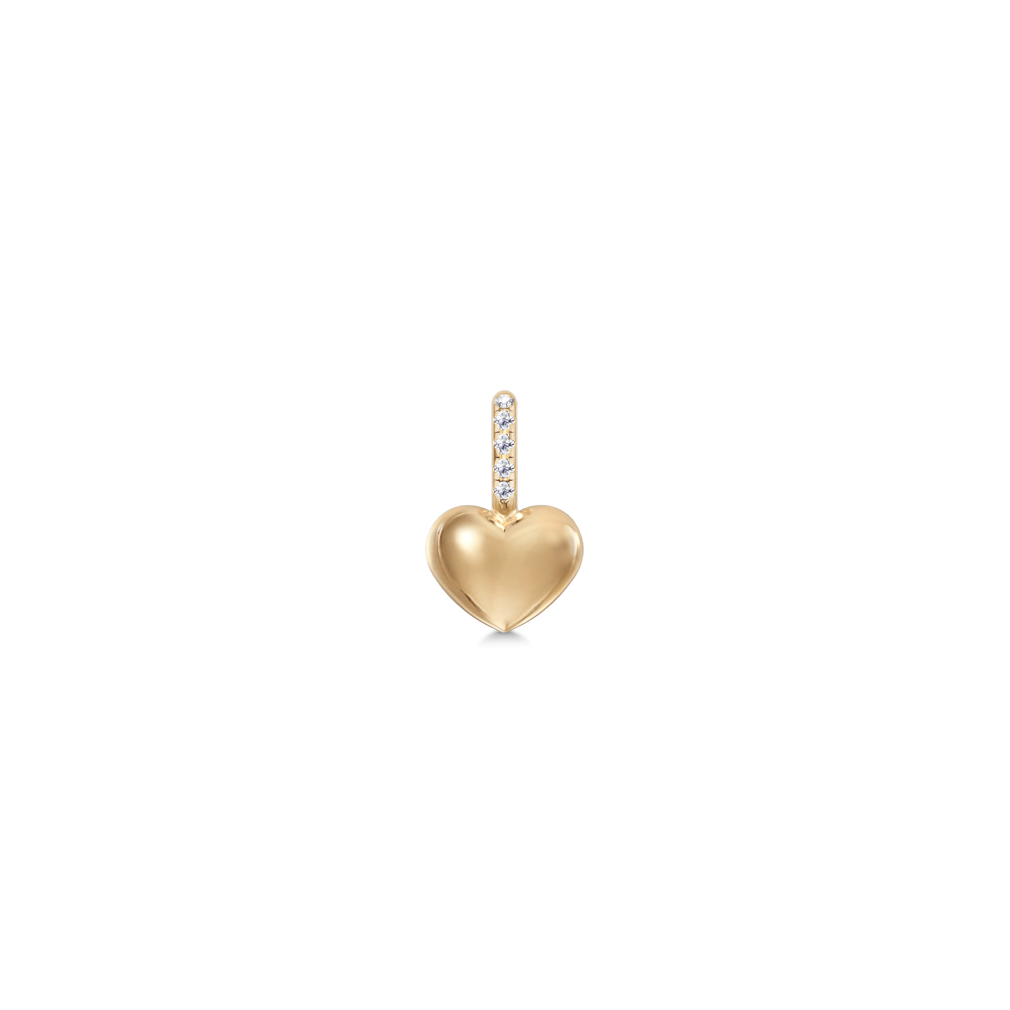 Pure Love hjertevedhæng i guld med diamantbesat bøjle