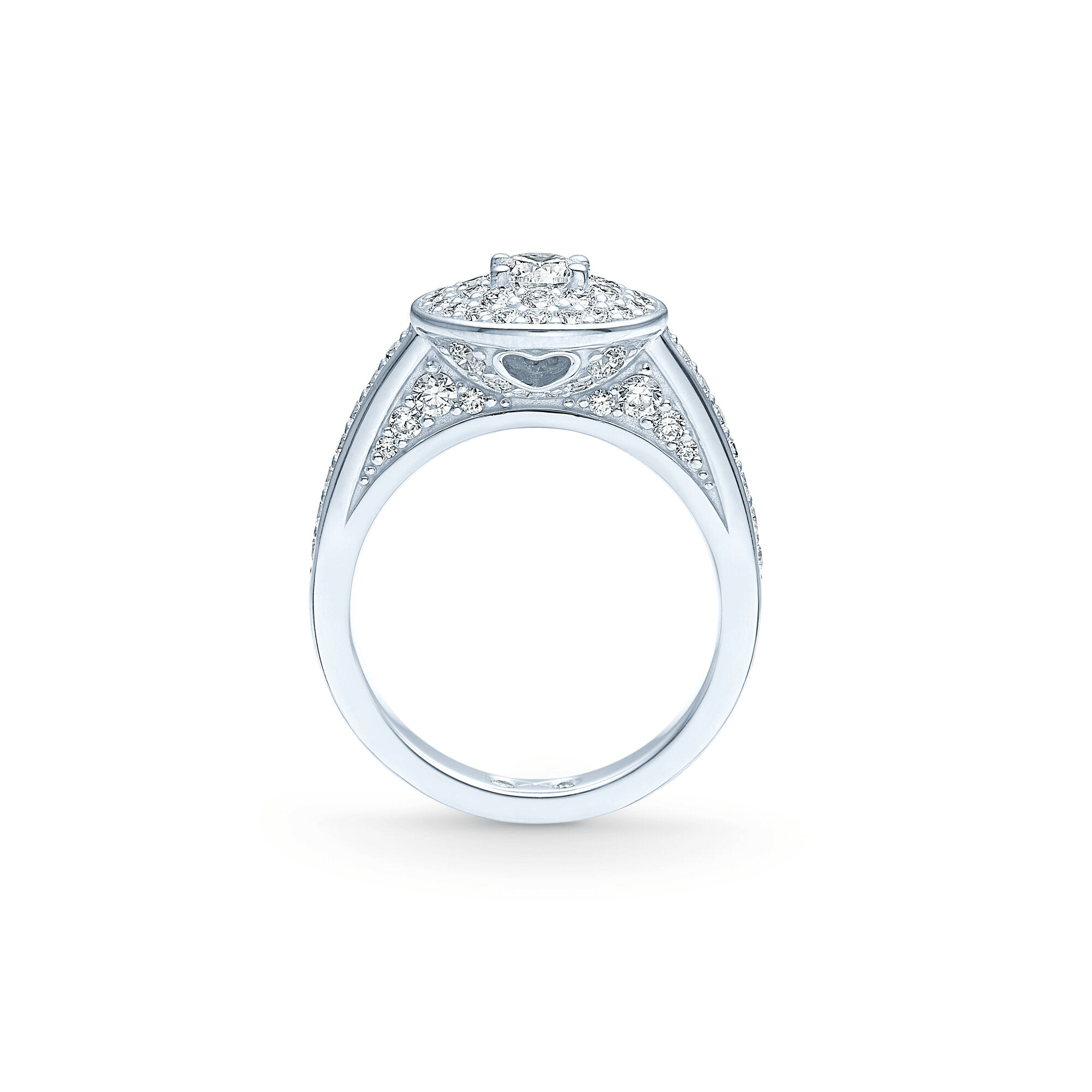 Eternity diamantring i hvidguld, sidevisning med pavé-besatte diamanter